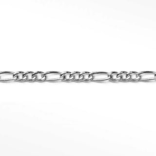 Permanent bracelet figaro 3mm sterling silver - no clasp