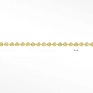 Permanent bracelet hammer round 3mm 14k gold