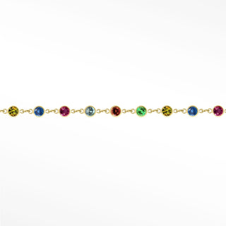 Discover the multi tourmaline prismatic 3mm permanent bracelet in 14k gold at ninawynn denver. Custom-welded