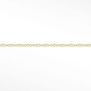 Permanent Bracelet Prismatic Tiny Moissanite | 14k Yellow