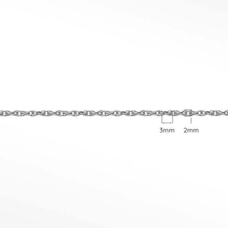 Shop permanent rope bracelet in sterling silver designed with a 3x2mm chain sleek profile and lasting comfort