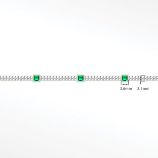 Permanent Chains Emerald Princess Cuban 2.5mm Designer Line | 14K White