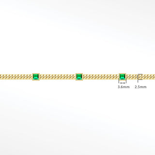 Permanent Chains Emerald Princess Cuban 2.5mm Designer Line | 14K Yellow