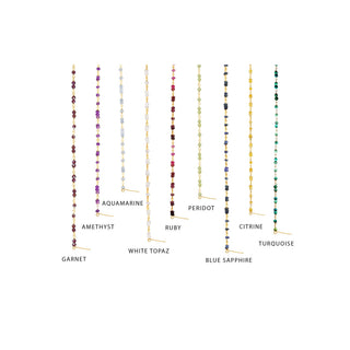 Permanent Chains Ethereal Natural Gemstone Designer Line | 14K White