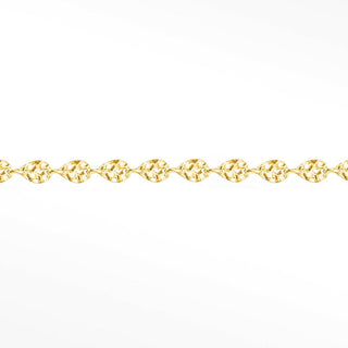 Permanent Chains Hammer Drop Dainty 4.5mm Designer Line | 14K Yellow