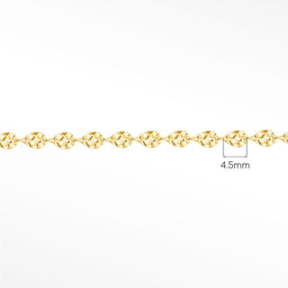 Permanent Chains Hammer Drop Dainty 4.5mm Designer Line | 14K Yellow