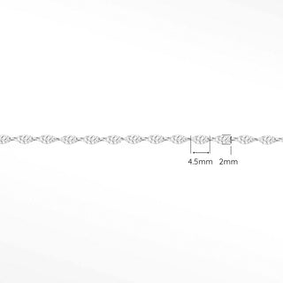 Permanent Chains Hammer Marquise Tiny 4.5mm Designer Line | 14K White