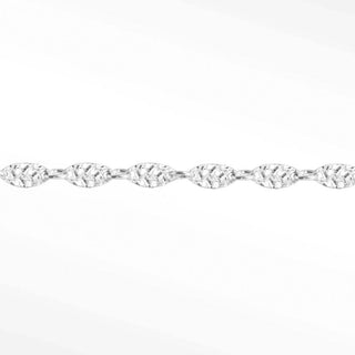 Permanent Chains Hammer Marquise Tiny 4.5mm Designer Line | 14K White