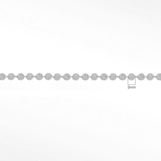 Permanent Chains Hammer Round 3mm Designer Line | 14K White