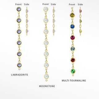 Permanent Chains Labradorite Prismatic 3mm Designer Line | 14K Yellow