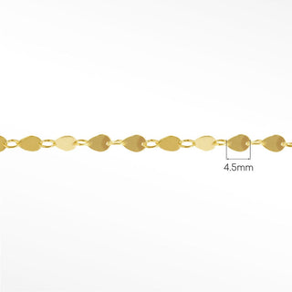 Permanent Chains Mirror Drop Dainty 4.5mm Designer Line | 14K Yellow