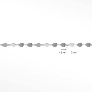Permanent Chains Mirror Drop Dainty 4.5mm Designer Line | Sterling Silver