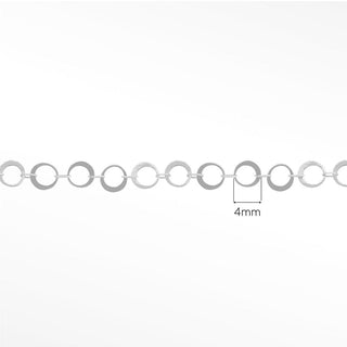 Permanent Chains Mirror Hollow Round 4mm Designer Line | 14K White