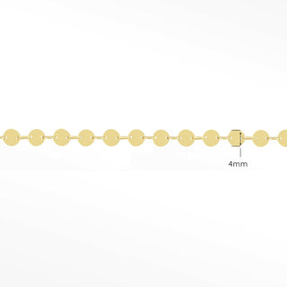 Permanent Chains Mirror Round 4mm Designer Line | 14K Yellow