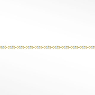 Permanent Chains Moonstone Prismatic 2mm Designer Line | 14K Yellow
