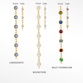 Permanent Chains Moonstone Prismatic 3mm Designer Line | 14K Rose