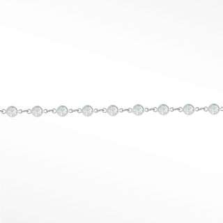 Permanent Chains Moonstone Prismatic 3mm Designer Line | 14K White