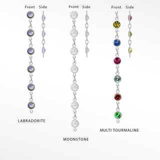 Permanent Chains Moonstone Prismatic 3mm Designer Line | 14K White