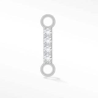 Nina Wynn sideways initial I connector with lab-grown diamonds in solid 14k white gold.