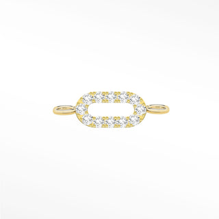 Permanent Connectors Diamond Pave Paperclip | 14K Yellow