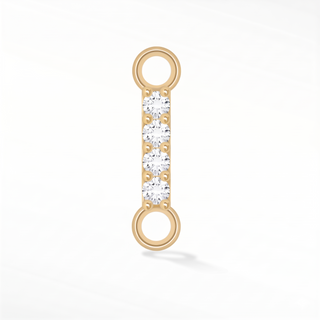 Nina Wynn sideways initial I connector with lab-grown diamonds in solid 14k yellow gold.