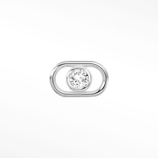 Permanent connectors diamond bezel round mariner | 14k white
