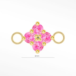Permanent Connectors Natural Gemstone Clover | 14K Yellow