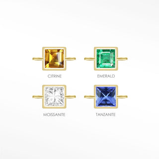 Permanent Connectors Natural Gemstone Princess 3mm | 14K Yellow
