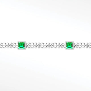 Permanent chains emerald princess cuban 3mm designer line | 14k white