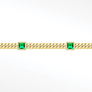 Permanent chains emerald princess cuban 3mm designer line | 14k yellow