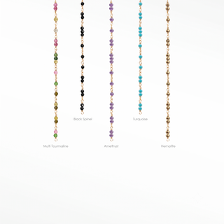Permanent chains ethereal natural gemstone designer line | 14k yellow