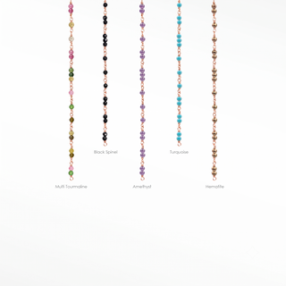 Permanent chains ethereal natural gemstone designer line | 14k rose