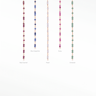 Permanent chains ethereal natural gemstone designer line | 14k rose