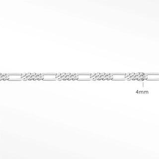 Permanent chains figaro 4mm designer line | sterling silver