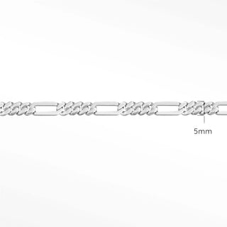 Permanent chains figaro 5mm designer line | sterling silver