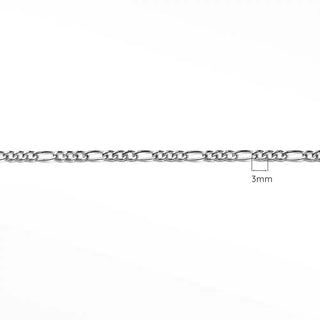 Permanent chains figaro 3mm diamond cut | sterling silver