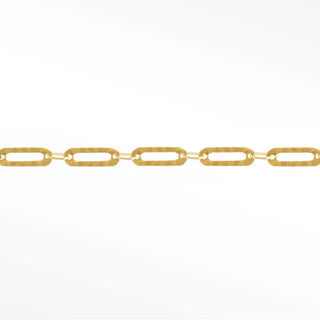 Permanent chains hammer paperclip 6mm designer line | 14k yellow