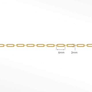 Permanent chains hammer paperclip 6mm designer line | 14k yellow
