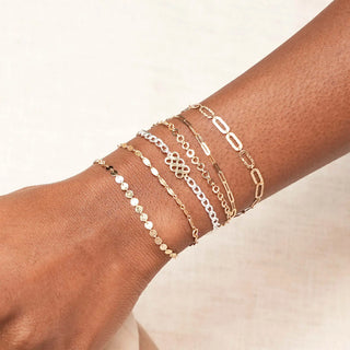 Permanent chains hammer paperclip 6mm designer line | 14k yellow