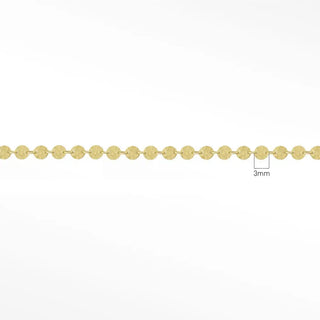 Permanent chains hammer round 3mm designer line | 14k yellow