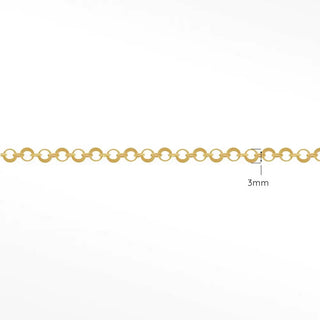 Permanent chains mirror hollow round 3mm designer line | 14k yellow