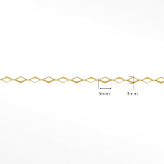 Permanent chains mirror hollow diamond 5mm designer line | 14k yellow