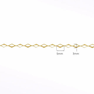 Permanent chains mirror hollow diamond 5mm designer line | 14k yellow