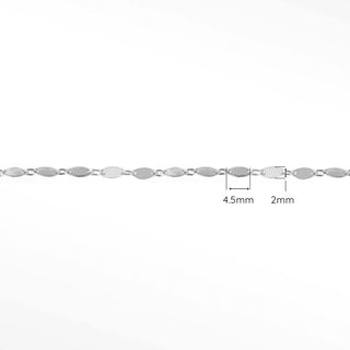 Permanent chains mirror marquise tiny 4.5mm designer line | 14k white