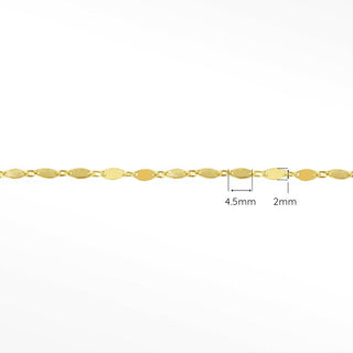 Permanent chains mirror marquise tiny 4.5mm designer line | 14k yellow