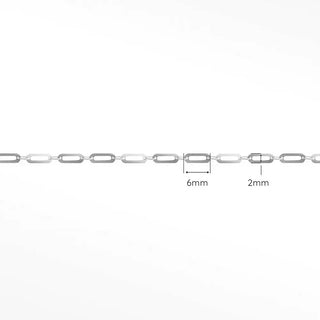 Permanent chains mirror paperclip 6mm designer line | sterling silver