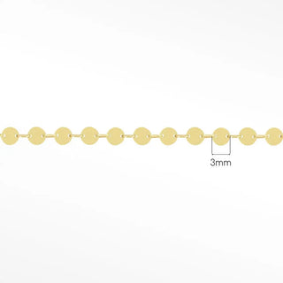 Permanent chains mirror round 3mm designer line | 14k yellow