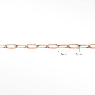 Permanent chains paperclip 7x3mm | 14/20 gold filled rose