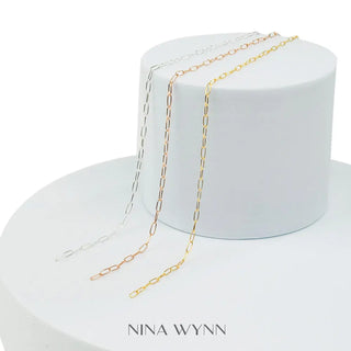 Permanent chains paperclip 5x2mm | 14/20 gold filled rose