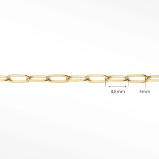 Permanent chains paperclip 8.8x4mm | 14/20 gold filled yellow